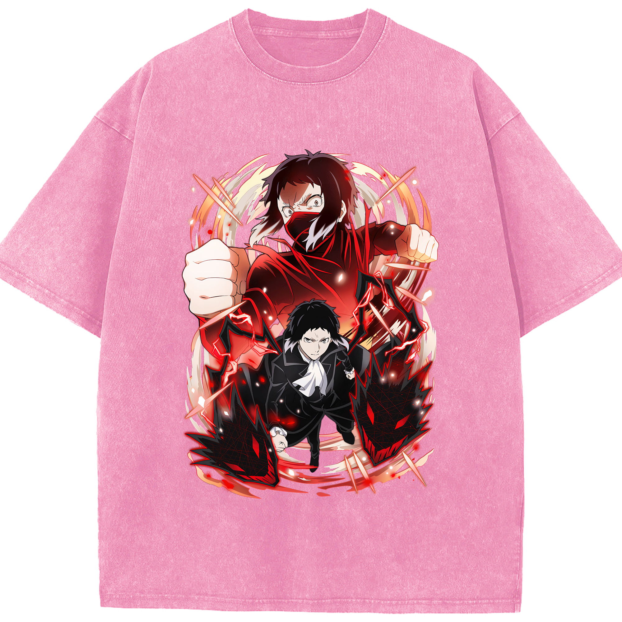 （画像用） 文豪ストレイドッグス Bungo Stray Dogs 綿100% ヴィンテージ風 半袖Tシャツ（フロントプリント）